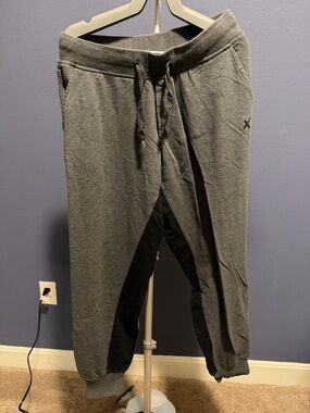 HRX Gray Jogger Pants with Black Contrast Panels